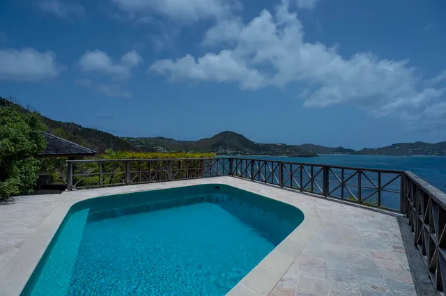 pool ocean view at Villa Adage in St Barts - St. Barts Villa Rental