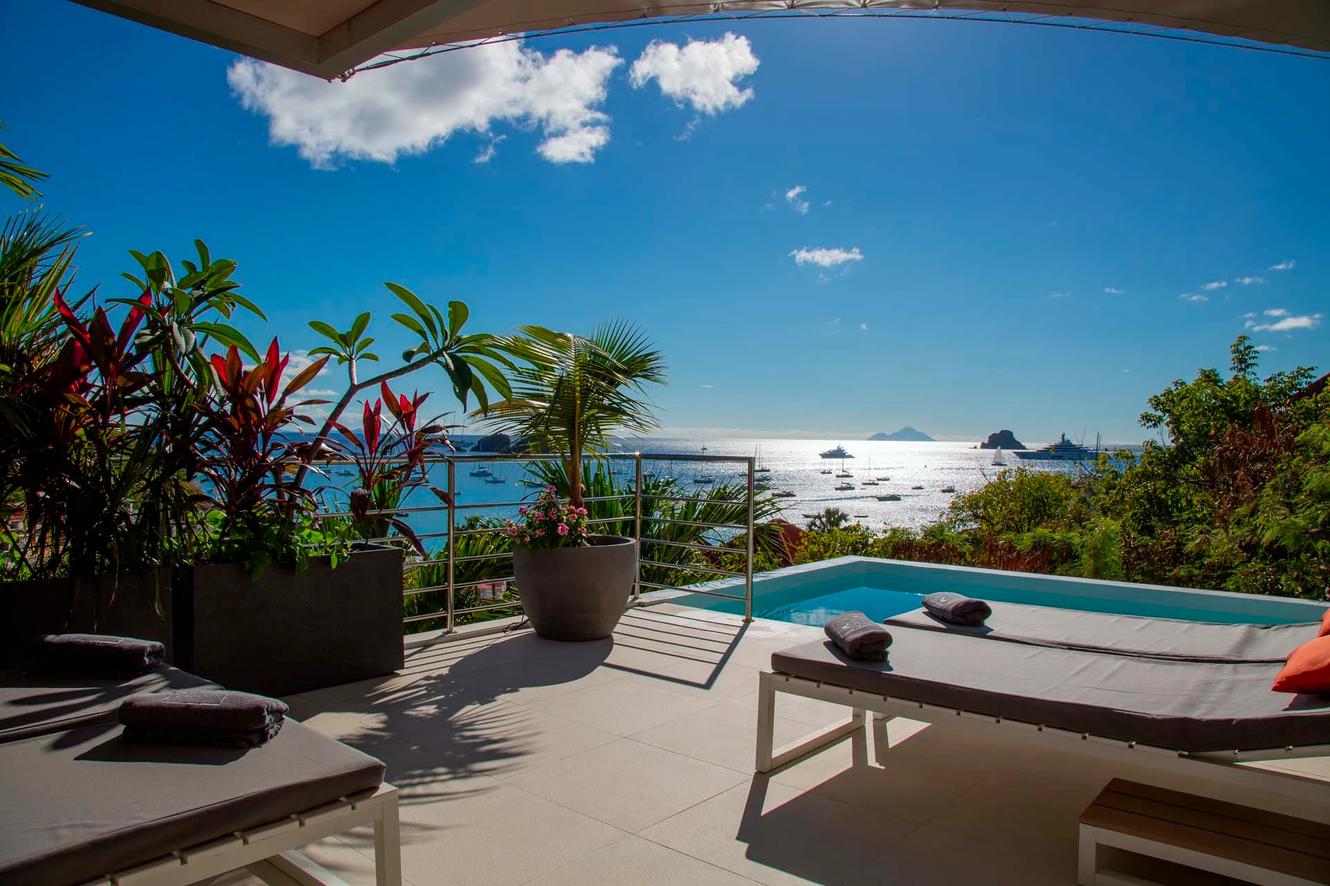 terrace pool ocean view at Villa Aka in St Barts - St Barts luxury vacation rental