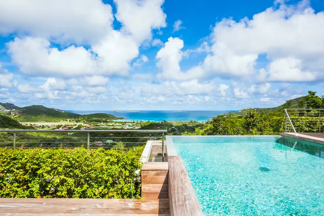 Alhéna pool ocean view airport view - by J at Villa Alhéna in St Barts - St. Barts Villa Rental