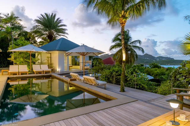 pool ocean view at Villa Aliza in St Barts - St. Barts Villa Rental