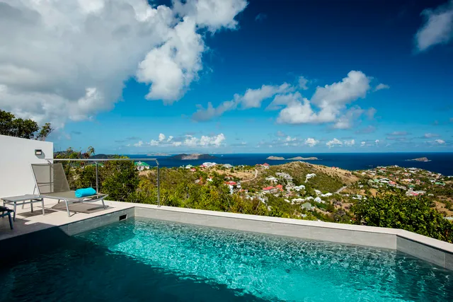 pool terrace ocean view at Villa Alouette in St Barts - St Barts luxury vacation rental