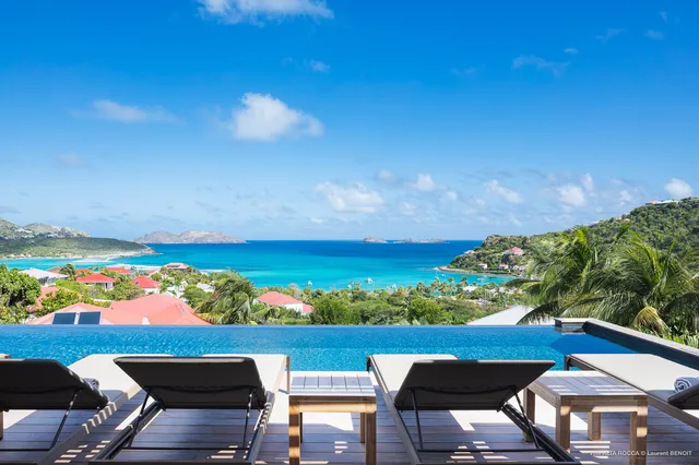 pool ocean view at Villa Alta Rocca in St Barts - St. Barth Villa Rental