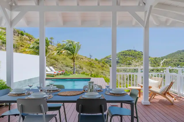 terrace at Villa Amalur in St Barts - St. Barts Villa Rental