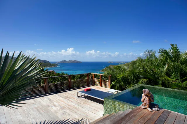 Angélique sundeck pool ocean view at Villa Angelique in St Barts - St Barts luxury vacation rental