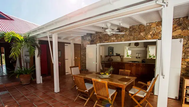 terrace at Villa Apiano in St Barts - St. Barts Villa Rental