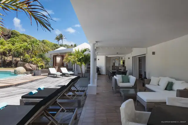 terrace at Villa Arrowmarine in St Barts - St. Barts Villa Rental