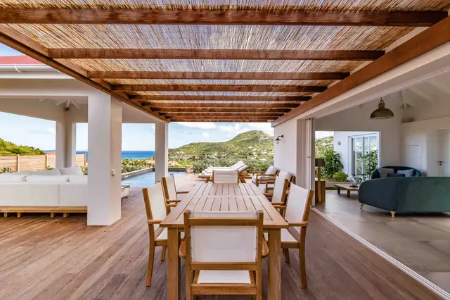 terrace at Villa Au Paille en Queue in St Barts - St. Barts Villa Rental
