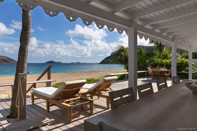 terrace at Villa Beach House in St Barts - St. Barts Villa Rental