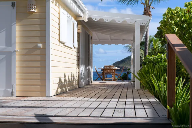 terrace at Villa Beach House in St Barts - St. Barth Villa Rental