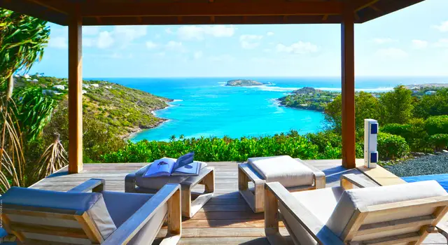 terrace at Villa Bel Ombre in St Barts - St. Barts Villa Rental