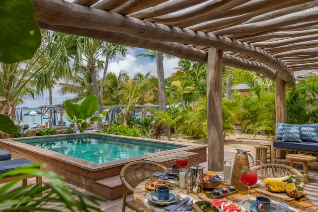 terrace at Villa Bohemian Blue in St Barts - St Barts luxury vacation rental