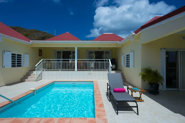 pool bedroom 01 - by J at Villa Bonjour in St Barts - St. Barts Villa Rental