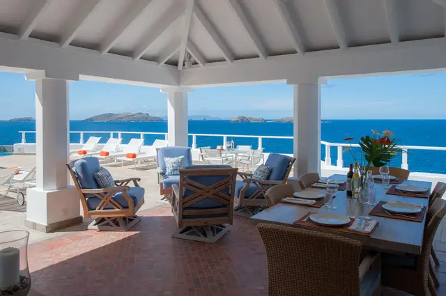 terrace at Villa Cap au Vent in St Barts - St. Barth Villa Rental