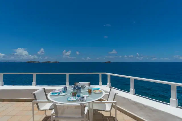 terrace at Villa Cap au Vent in St Barts - St. Barts Villa Rental