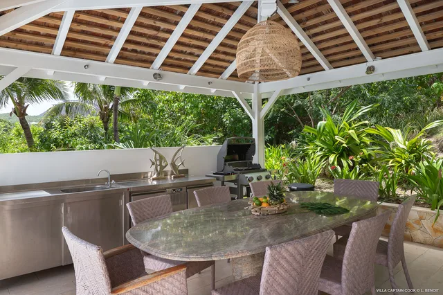 terrace at Villa Captain Cook in St Barts - St. Barts Villa Rental