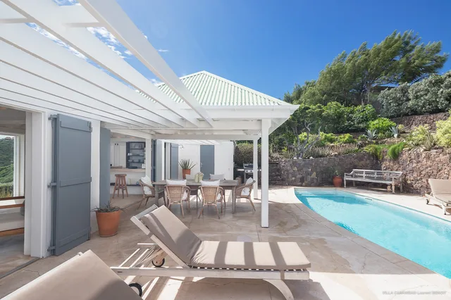 terrace at Villa Caramba in Pointe Milou - St. Barth Villa Rental