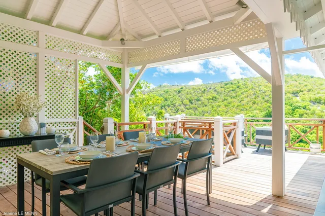 terrace at Villa Chouchou in St Barts - St. Barth Villa Rental