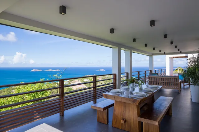 terrace at Villa Clémentine in St Barts - St. Barts Villa Rental