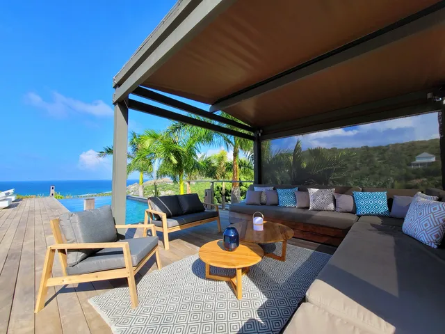 terrace at Villa Coco Rock in St Barts - St. Barts Villa Rental