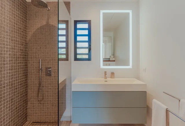 bedroom 1 bathroom 1 at Villa Cozy Amancaya in St Barts - St. Barth Villa Rental