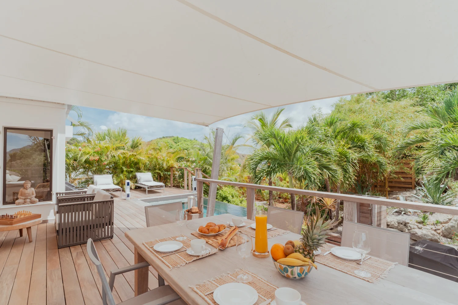 terrace at Villa Cozy Amancaya in St Barts - St Barts luxury vacation rental