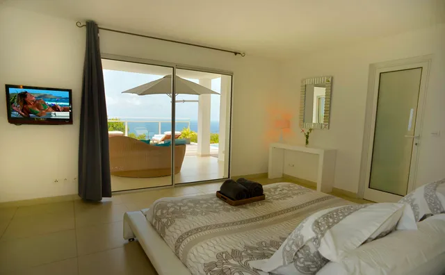 bedroom 01 ocean view at Villa Dasha in St Barts - St. Barth Villa Rental