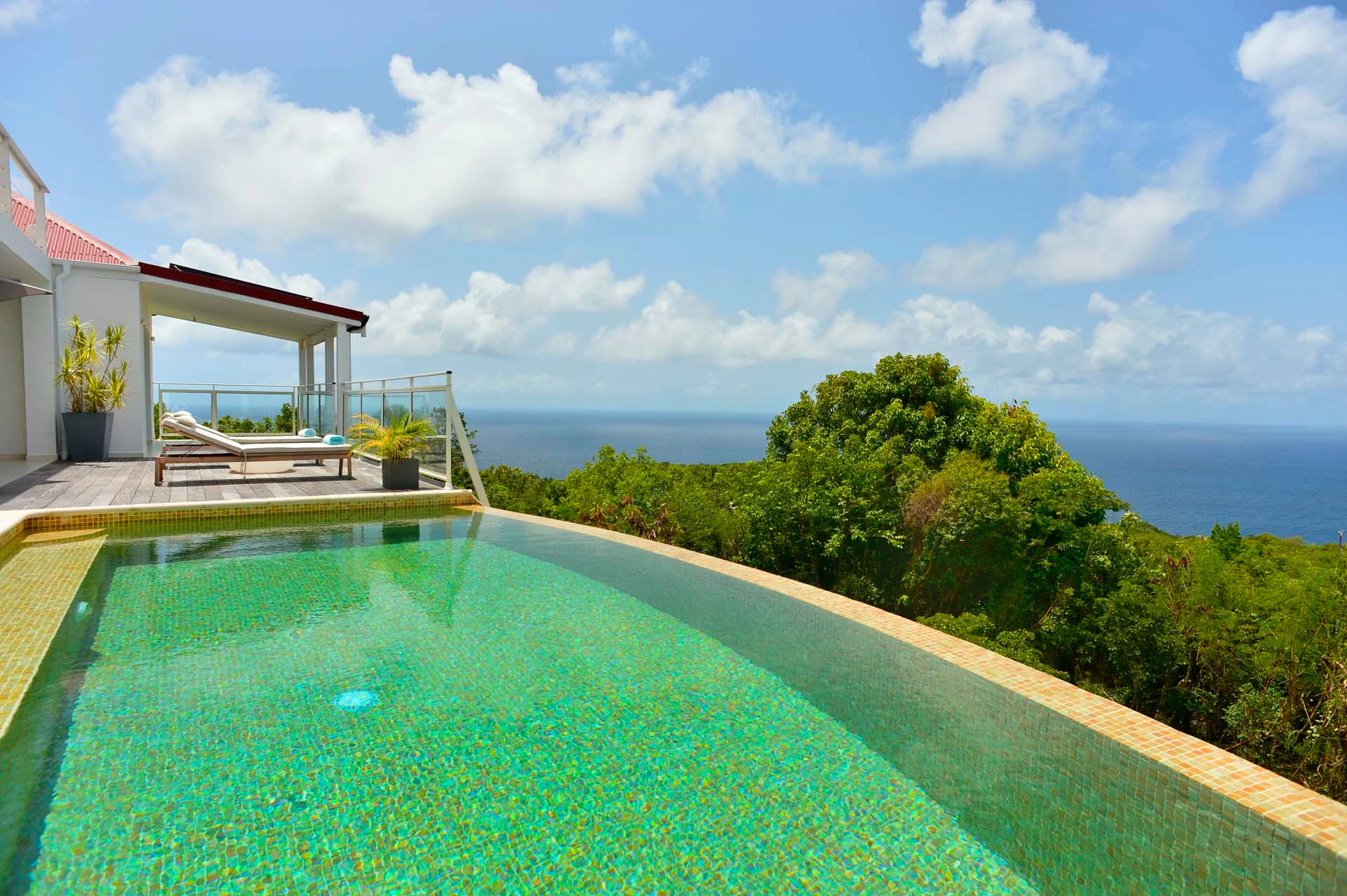 pool deck ocean view at Villa Dasha in St Barts - St Barts luxury vacation rental