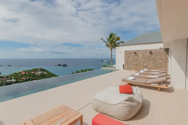 terrace at Villa Dzir in St Barts - St. Barts Villa Rental