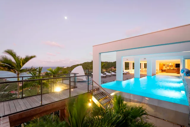 pool ocean view at Villa Eclipse in Vitet - St. Barth Villa Rental