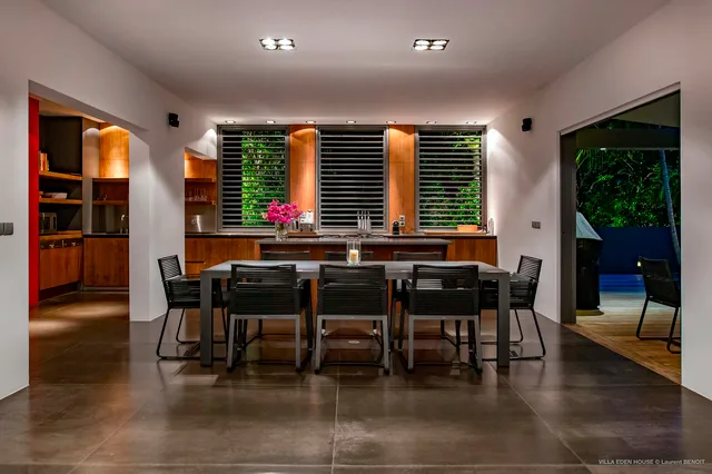 House dining general view at Villa Eden House in St Barts - St. Barts Villa Rental