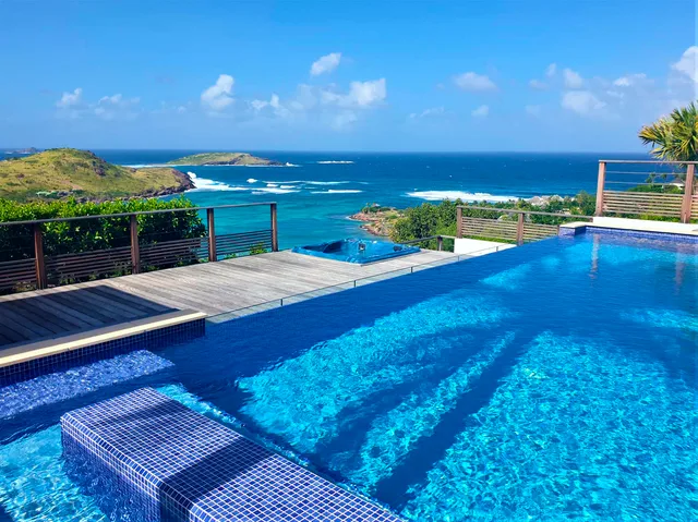 pool ocean view at Villa Endeavour in Petit Cul de Sac - St Barts luxury vacation rental