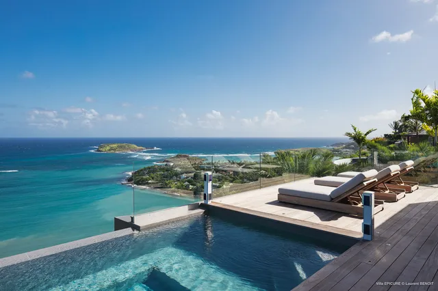 pool ocean view at Villa Epicure in St Barts - St. Barts Villa Rental