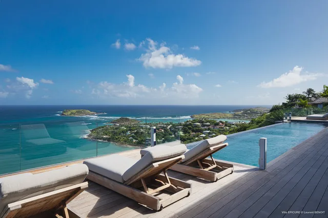 pool ocean view at Villa Epicure in St Barts - St. Barth Villa Rental