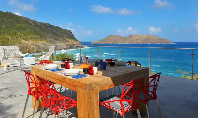 terrace at Villa Eranos in St Barts - St Barts luxury vacation rental