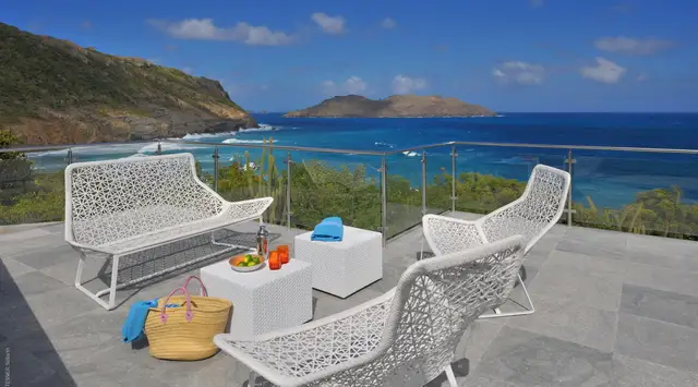 terrace at Villa Eranos in St Barts - St. Barts Villa Rental