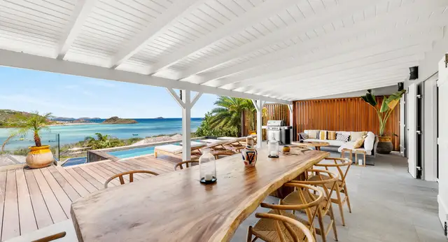 terrace at Villa Essenia in St Barts - St. Barth Villa Rental