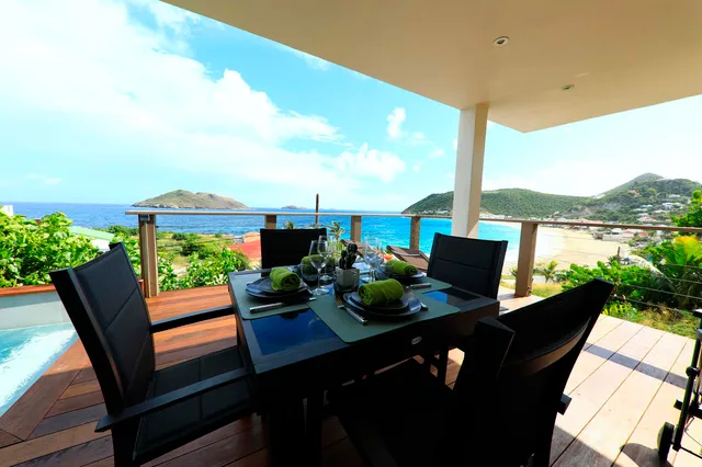 table ocean view at Villa Etoile du Nord in St Barts - St. Barts Villa Rental