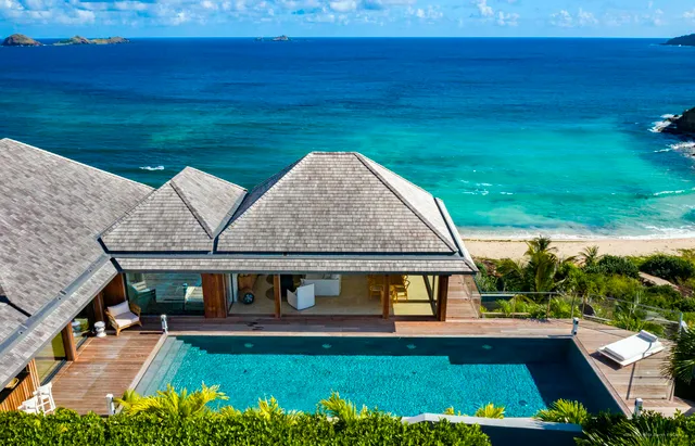 pool ocean view at Villa Firefly in Anse des Cayes - St. Barts Villa Rental