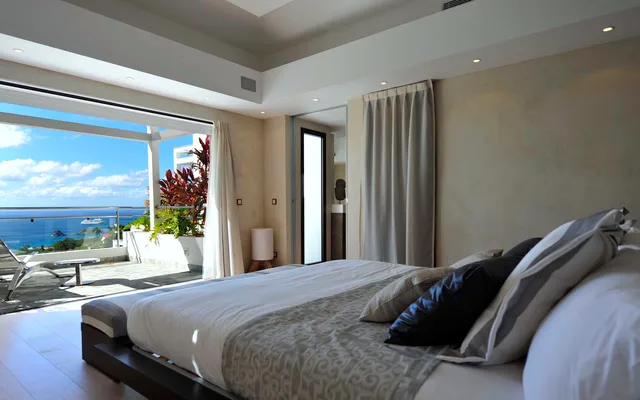 de Cactus bedroom 03 ocean view at Villa Fleur de Cactus in St Barts - St. Barth Villa Rental