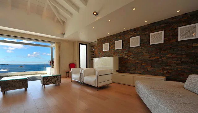 de Cactus entrance ocean view at Villa Fleur de Cactus in St Barts - St. Barts Villa Rental