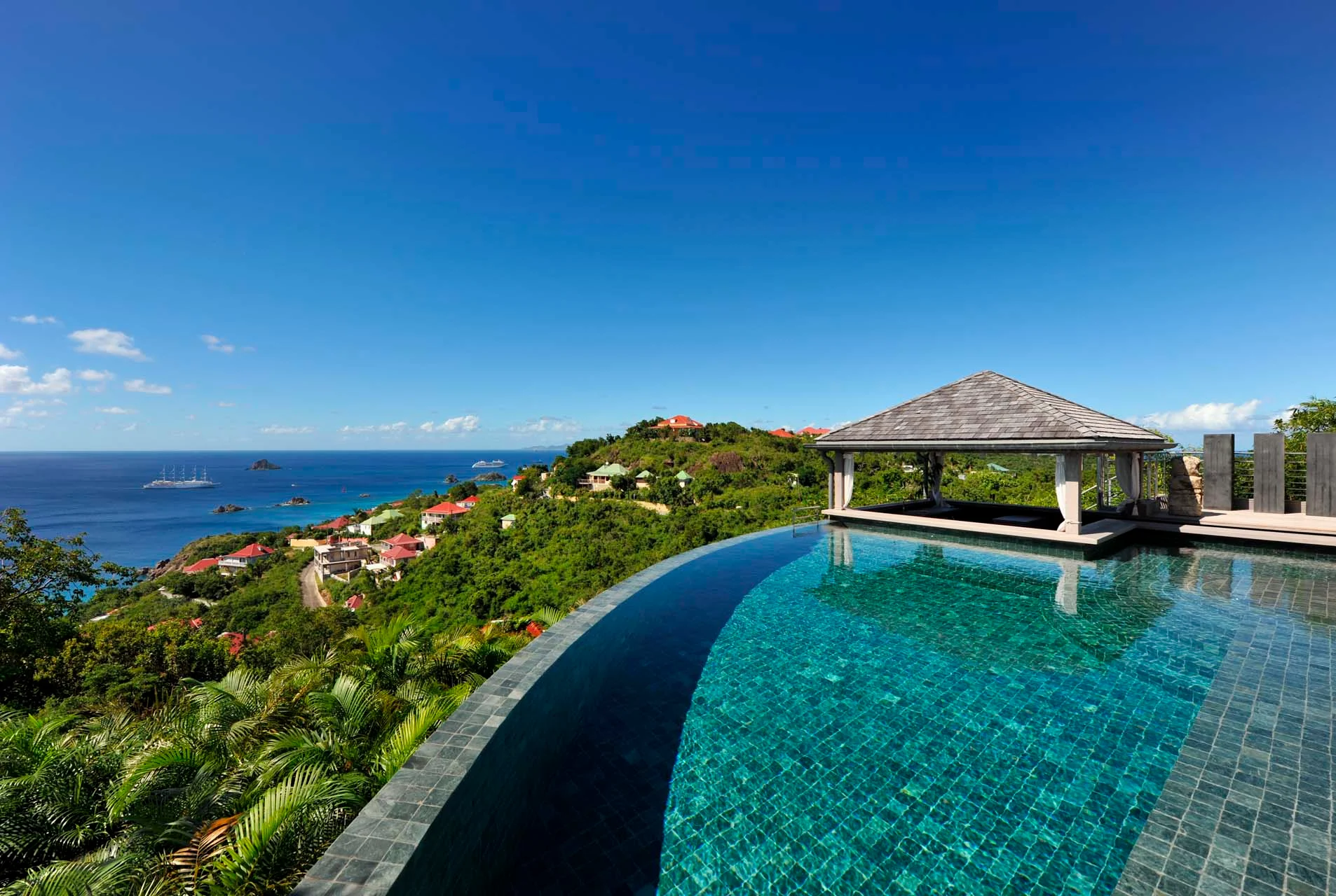 de Cactus pool ocean view at Villa Fleur de Cactus in St Barts - St Barts luxury vacation rental