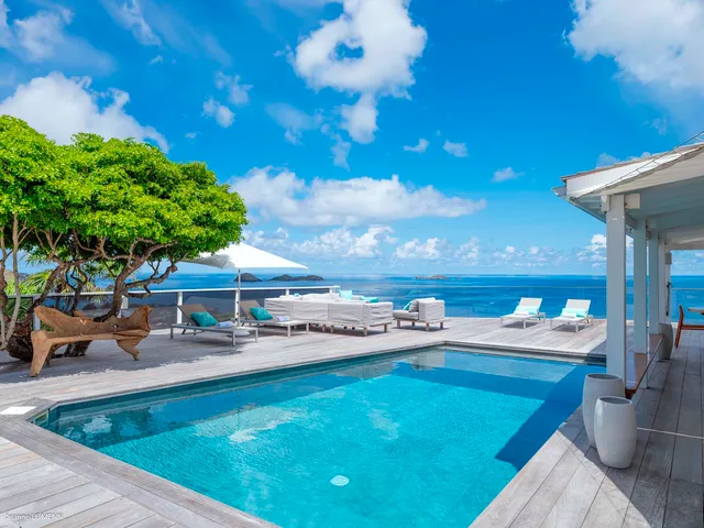 pool ocean view at Villa Gaillac in Anse des Cayes - St. Barts Villa Rental