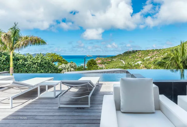 Palm - Pool view at Villa Golden Palm in St Barts - St. Barts Villa Rental