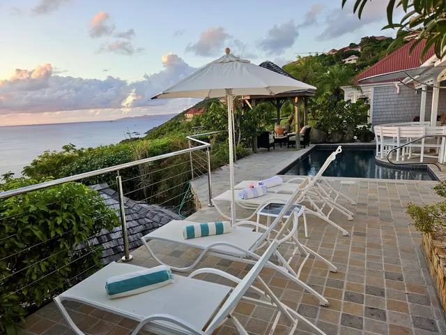 pool ocean view at Villa Grain de Folie in St Barts - St. Barth Villa Rental