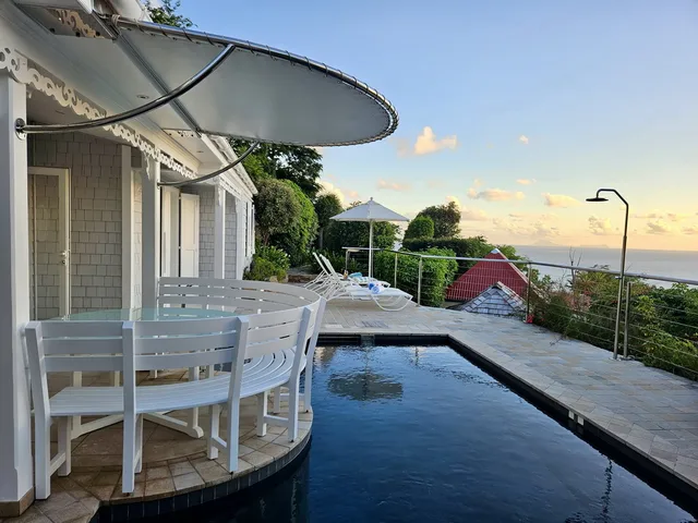 pool ocean view at Villa Grain de Folie in St Barts - St. Barts Villa Rental