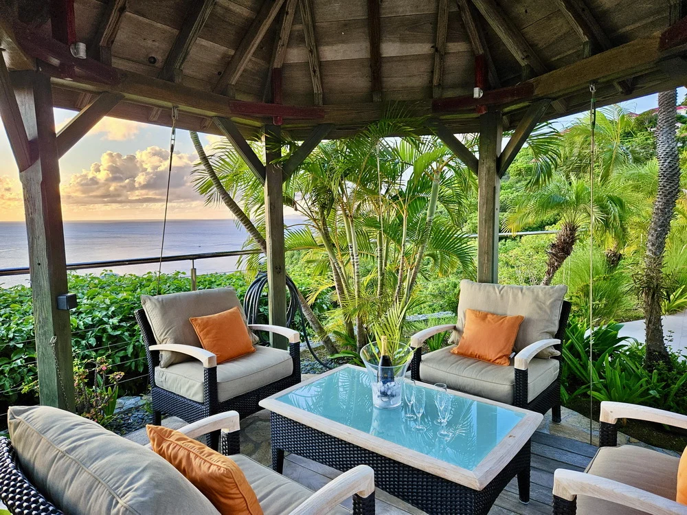 terrace at Villa Grain de Folie in St Barts - St Barts luxury vacation rental