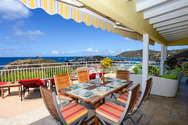 terrace at Villa Grands Galets in St Barts - St. Barts Villa Rental