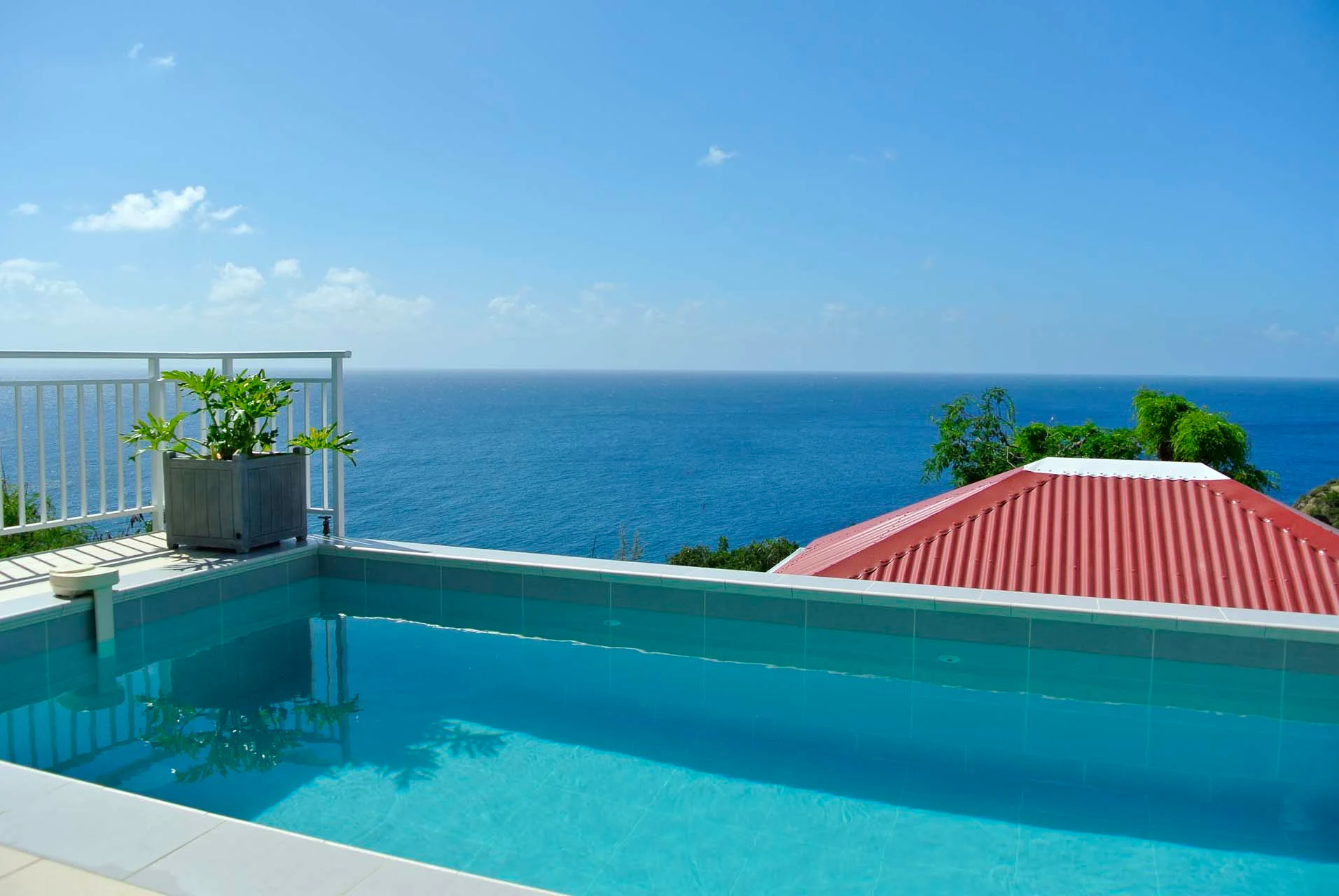 Ilets pool ocean view at Villa Gros Ilets in St Barts - St Barts luxury vacation rental