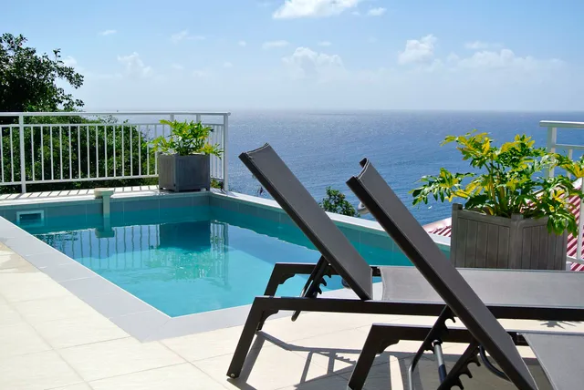 Ilets pool ocean view at Villa Gros Ilets in St Barts - St. Barts Villa Rental