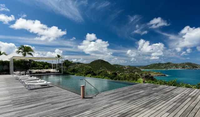 terrace at Villa Hill House in St Barts - St. Barth Villa Rental